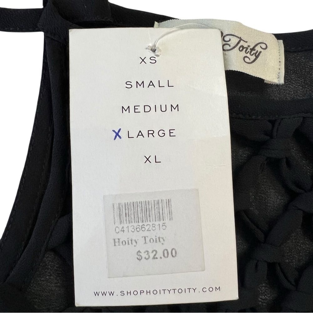 NWT Elegant Black Women's racer back tank top blouse.Size L - Picture 6 of 11